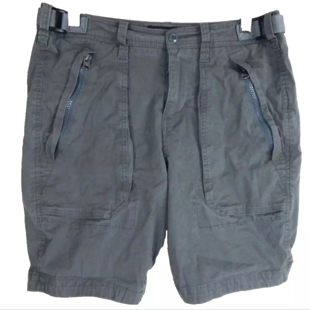 Abercrombie Gray Military Shorts 8"